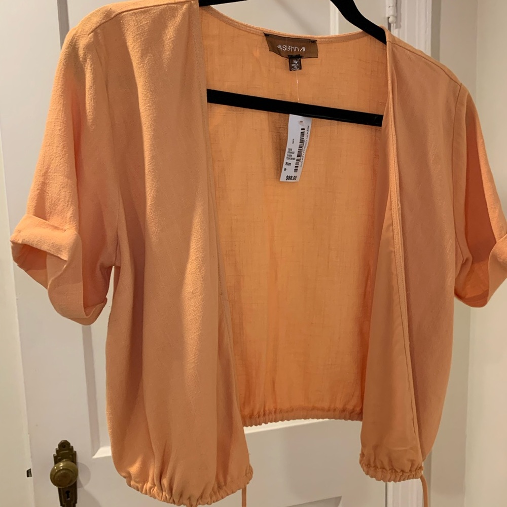 Linen wrap shirt